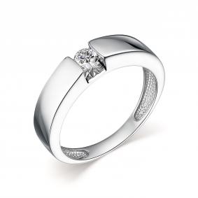 Кольцо из белого золота АЛЬКОР 14267-200 с бриллиантом 14267-200 фото