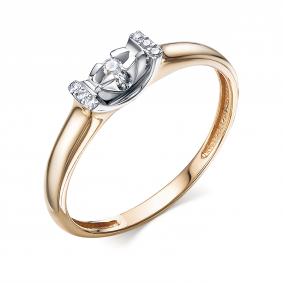 Золотое кольцо АЛЬКОР 14301-100 с бриллиантом 14301-100 фото