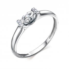 Золотое кольцо АЛЬКОР 14301-200 с бриллиантом 14301-200 фото