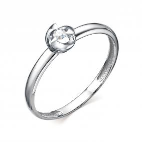 Золотое кольцо АЛЬКОР 14302-200 с бриллиантом 14302-200 фото