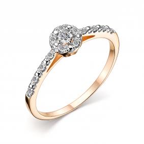 Золотое кольцо АЛЬКОР 14354-100 с бриллиантом 14354-100 фото