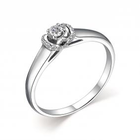 Золотое кольцо АЛЬКОР 14355-200 с бриллиантом 14355-200 фото