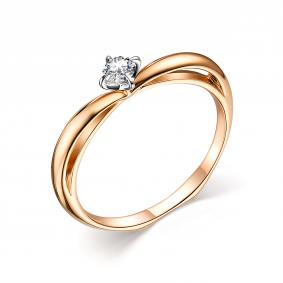 Помолвочное кольцо из золота АЛЬКОР с бриллиантом 14357-100 14357-100 фото