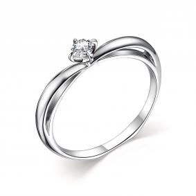 Помолвочное кольцо из белого золота АЛЬКОР с бриллиантом 14357-200 14357-200 фото