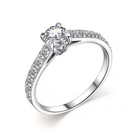 Кольцо из белого золота АЛЬКОР 14364-200 с бриллиантом 14364-200 фото