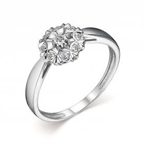 Кольцо из белого золота АЛЬКОР 14411-200 с бриллиантом 14411-200 фото