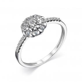 Кольцо из белого золота АЛЬКОР 14412-200 с бриллиантом 14412-200 фото