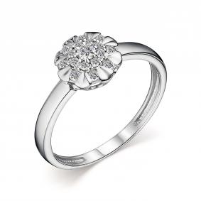 Кольцо из белого золота АЛЬКОР 14413-200 с бриллиантом 14413-200 фото