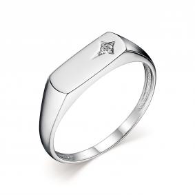 Кольцо из белого золота АЛЬКОР 14445-200 с бриллиантом 14445-200 фото