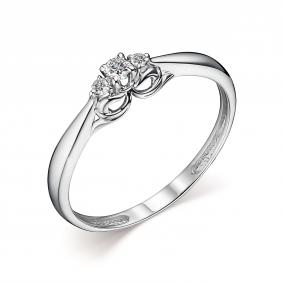 Кольцо из белого золота АЛЬКОР 14485-200 с бриллиантом 14485-200 фото