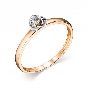 Помолвочное кольцо из золота АЛЬКОР с бриллиантом 14489-100 14489-100 фото