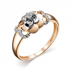 Золотое кольцо АЛЬКОР 14493-100 с бриллиантом 14493-100 фото