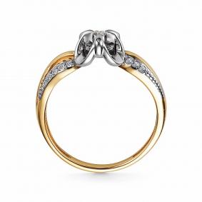 Кольцо из лимонного золота АЛЬКОР 14495-300 с бриллиантом 14495-300 фото