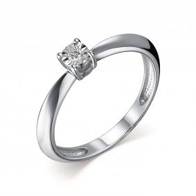 Кольцо из белого золота АЛЬКОР 14529-200 с бриллиантом 14529-200 фото