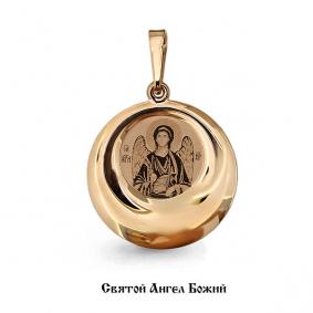 Золотая подвеска-иконка Ангел хранитель AQUAMARINE 14551 14551 фото