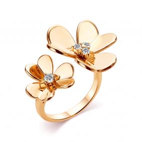 Золотое кольцо АЛЬКОР 14619-100 с бриллиантом 14619-100 фото