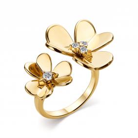 Золотое кольцо АЛЬКОР 14619-300 с бриллиантом 14619-300 фото