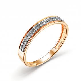 Золотое кольцо АЛЬКОР 14643-100 с бриллиантом 14643-100 фото