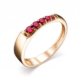 Золотое кольцо АЛЬКОР 14725-103 с рубином 14725-103 фото