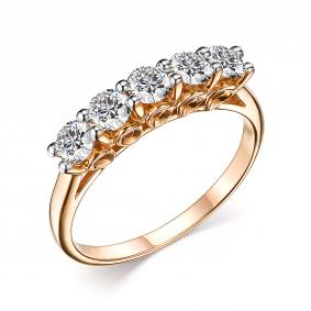 Золотое кольцо АЛЬКОР 14750-100 с бриллиантом 14750-100 фото