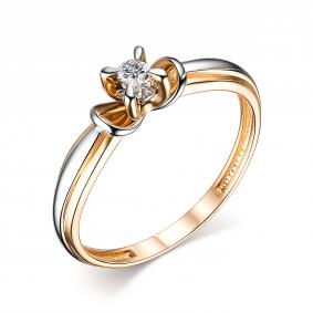 Золотое кольцо АЛЬКОР 14770-100 с бриллиантом 14770-100 фото