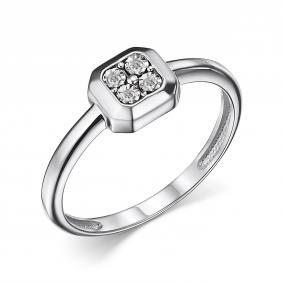 Кольцо из белого золота АЛЬКОР 14773-200 с бриллиантом 14773-200 фото