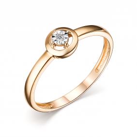 Золотое кольцо АЛЬКОР 14774-100 с бриллиантом 14774-100 фото