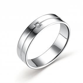 Кольцо из белого золота АЛЬКОР 14795-200 с бриллиантом 14795-200 фото