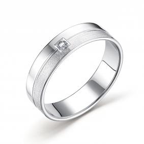 Кольцо из белого золота АЛЬКОР 14795-Б00 с бриллиантом 14795-Б00 фото