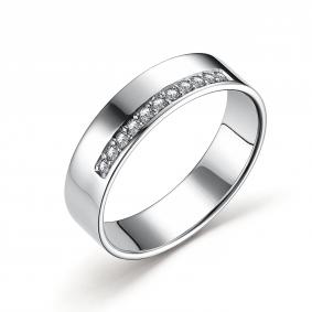 Кольцо из белого золота АЛЬКОР 14797-200 с бриллиантом 14797-200 фото