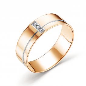 Золотое кольцо АЛЬКОР 14798-100 с бриллиантом 14798-100 фото