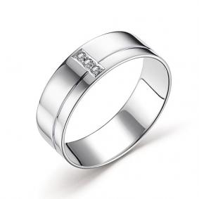 Кольцо из белого золота АЛЬКОР 14798-200 с бриллиантом 14798-200 фото