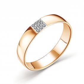 Золотое кольцо АЛЬКОР 14801-100 с бриллиантом 14801-100 фото
