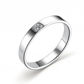 Кольцо из белого золота АЛЬКОР 14802-200 с бриллиантом 14802-200 фото