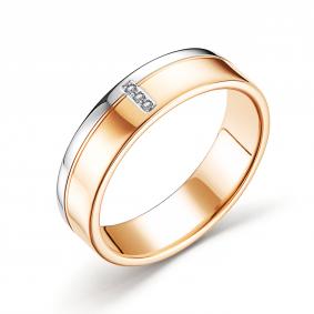 Золотое кольцо АЛЬКОР 14806-100 с бриллиантом 14806-100 фото