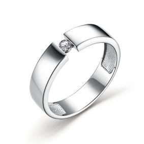 Кольцо из белого золота АЛЬКОР 14818-200 с бриллиантом 14818-200 фото