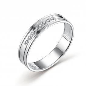 Кольцо из белого золота АЛЬКОР 14820-200 с бриллиантом 14820-200 фото