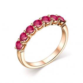 Золотое кольцо АЛЬКОР 14824-103 с рубином 14824-103 фото