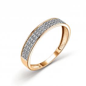 Золотое кольцо АЛЬКОР 14845-100 с бриллиантом 14845-100 фото