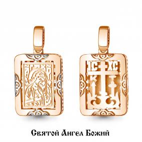 Золотая подвеска-иконка Ангел Божий AQUAMARINE 14890 14890 фото