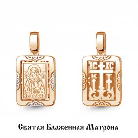 Золотая подвеска-иконка Святая блаженная Матрона AQUAMARINE 14903 14903 фото