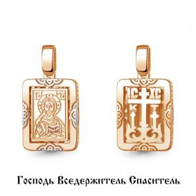 Золотая подвеска-иконка Господь Вседержитель AQUAMARINE 14904 14904 фото