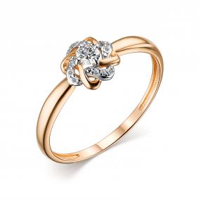 Золотое кольцо АЛЬКОР 14920-100 с бриллиантом 14920-100 фото