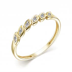 Кольцо из лимонного золота АЛЬКОР 15208-300 с бриллиантом 15208-300 фото