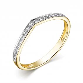 Кольцо из лимонного золота АЛЬКОР 15326-300 с бриллиантом 15326-300 фото