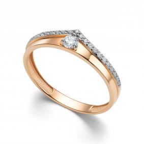 Золотое кольцо АЛЬКОР 16107-100 с бриллиантом 16107-100 фото