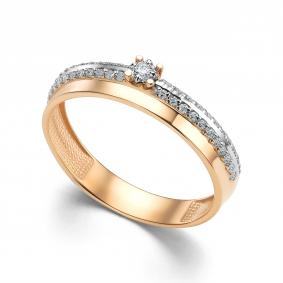 Золотое кольцо АЛЬКОР 16108-100 с бриллиантом 16108-100 фото