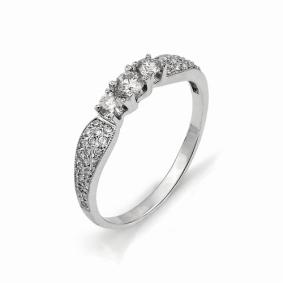 Золотое кольцо АЛЬКОР 1630-200 с бриллиантом 1630-200 фото