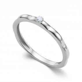 Кольцо из белого золота АЛЬКОР 16391-200 с бриллиантом 16391-200 фото