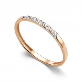 Золотое обручальное кольцо 2 мм АЛЬКОР с бриллиантом 16399-100 16399-100 фото